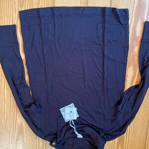 Quinn Black Long Sleeve Top with Cowlneck and pockets NWT